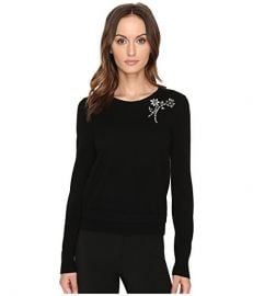 Kate Spade New York Embellished Brooch Sweater at 6pm black at 6pm